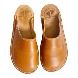 Duck feet Blavand Leather Slip On Clogs 8